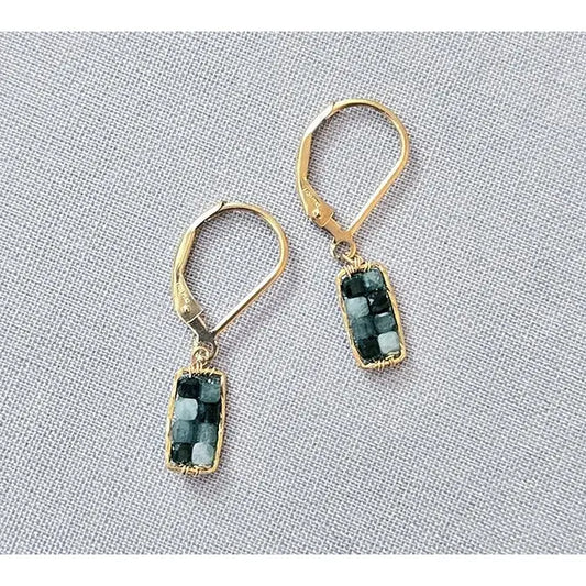 Grandidierite Mosaic Earrings