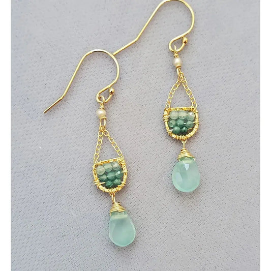 Grandidierite Scallop Earrings