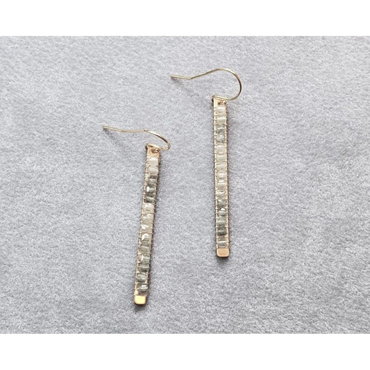 Matchstick Earrings with Natural Zircon