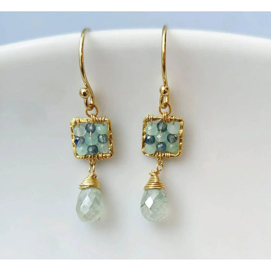 Multi Blues Box Earrings