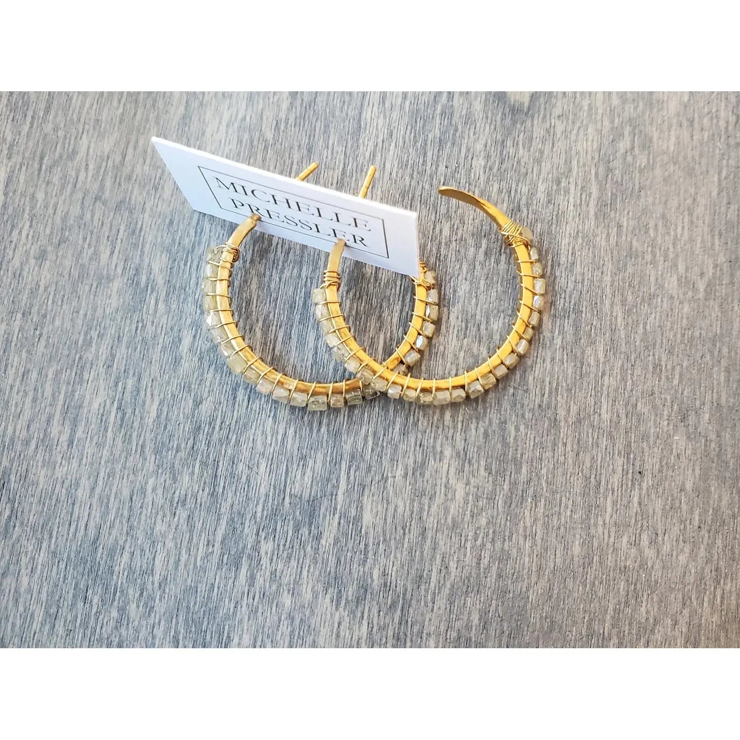 Olive Diamond Hoop Earrings