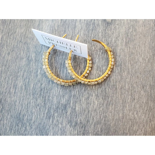Olive Diamond Hoop Earrings