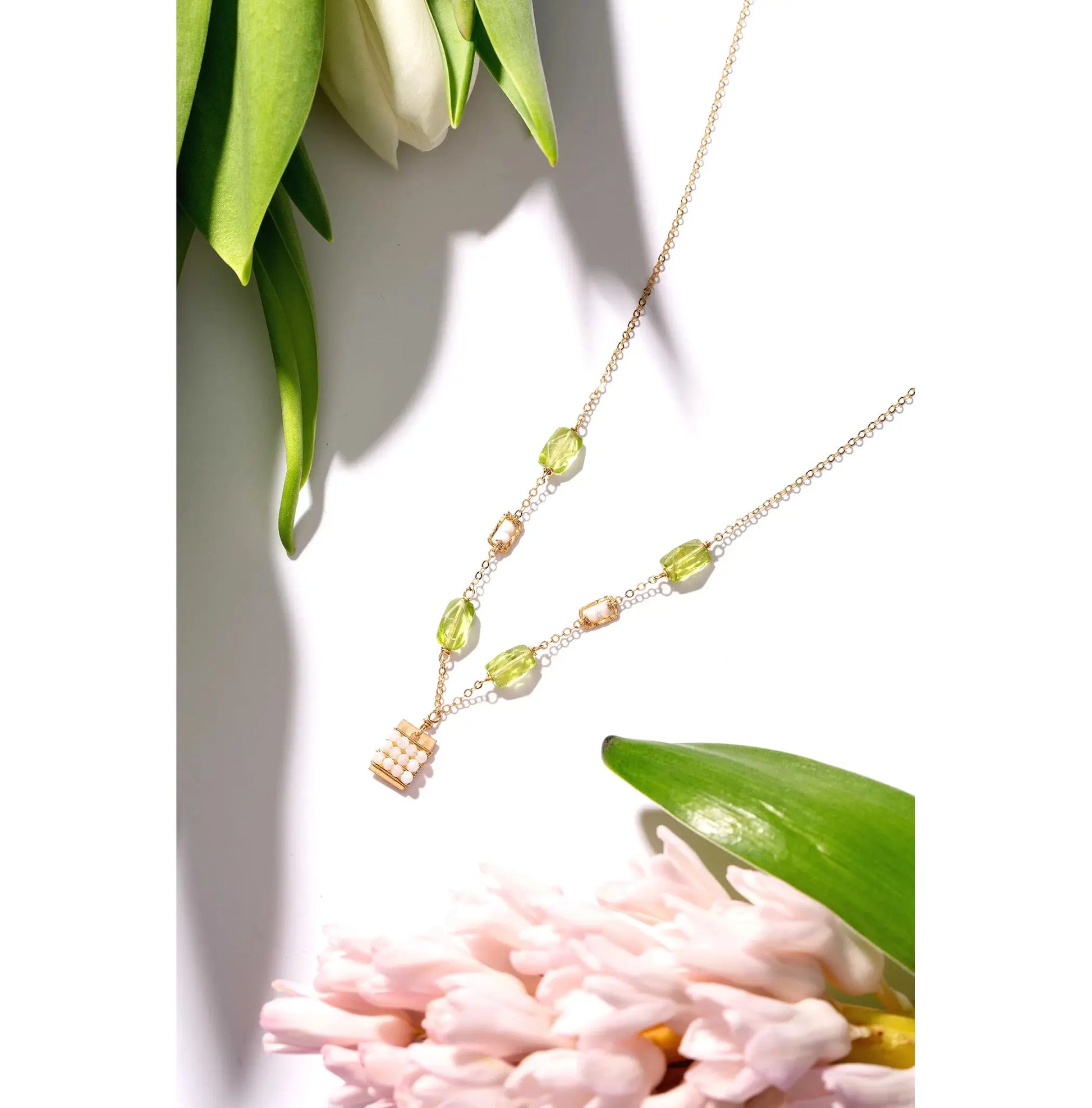 Peridot Tab Necklace
