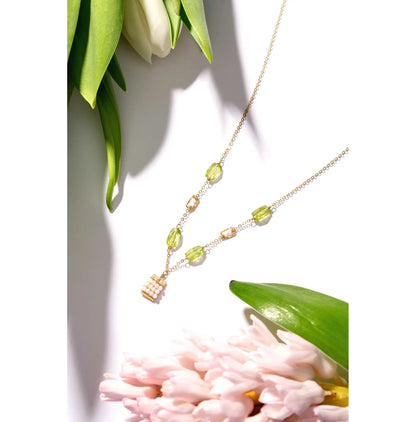 Peridot Tab Necklace