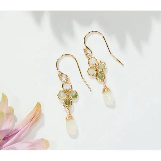 Peruvian and Ethiopian Opal Clover Earrings