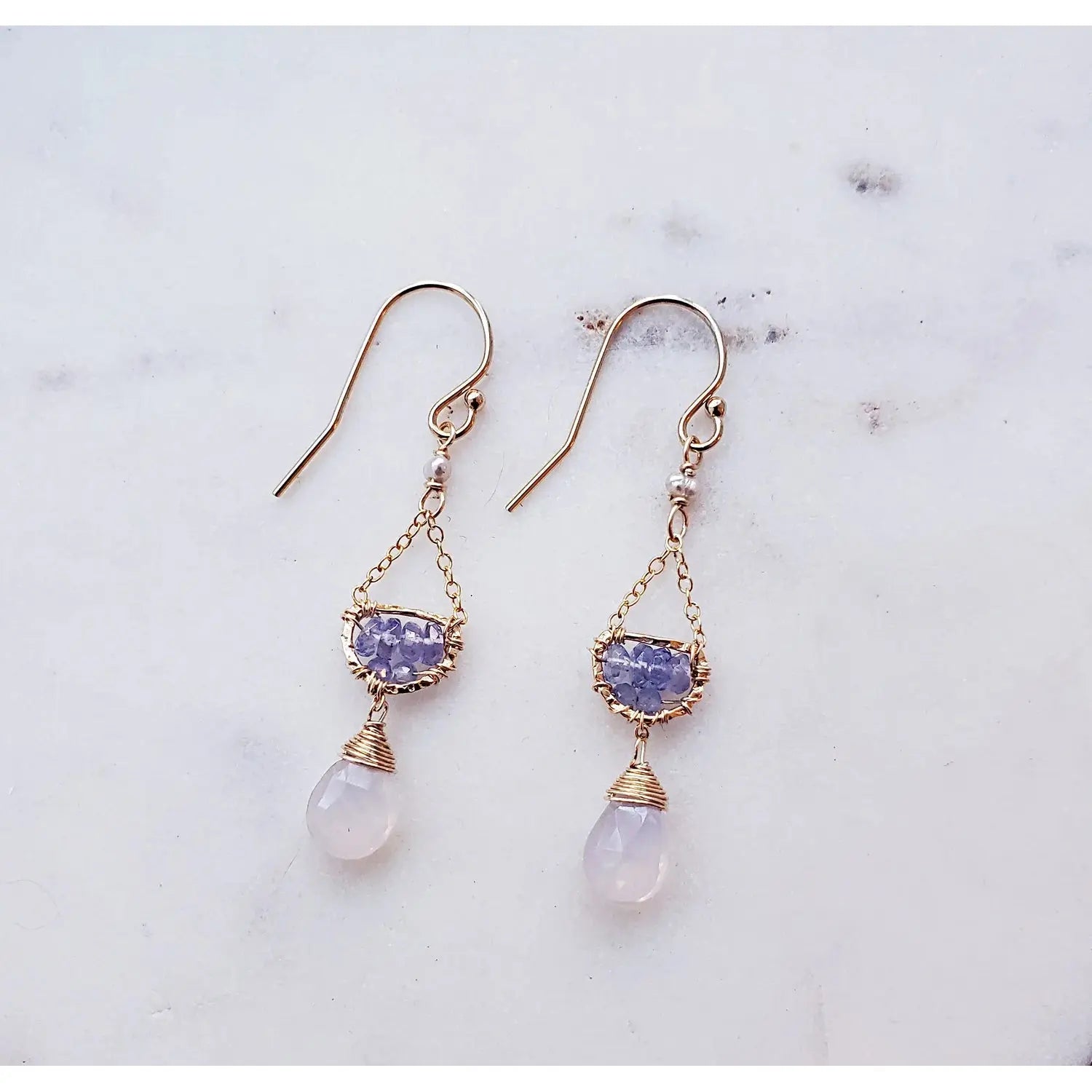 Tanzanite Scallop Earrings