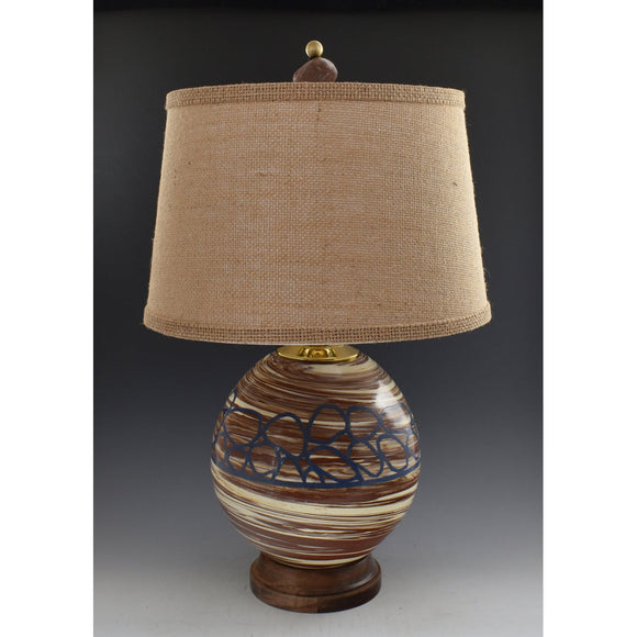 Ron Mello One of a Kind Wheel Thrown Colored Stoneware Table Lamp L50