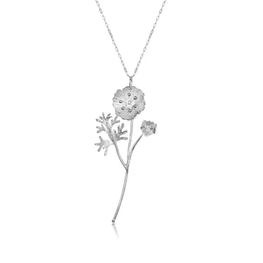 California Golden Poppy Pendant Necklace