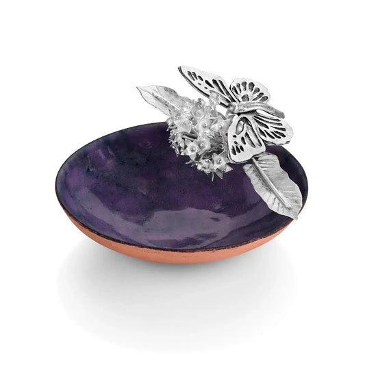 Silver Garden Designs Monarch Butterfly and Milk Weed Little Luxuries Bowl