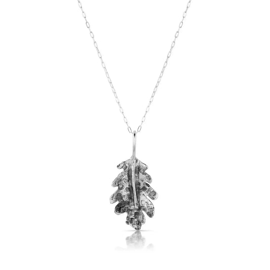 Sterling Silver Oak Leaf Pendant Necklace