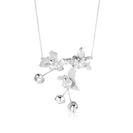Sterling Silver Orchid Neckace