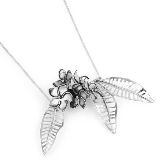 Sterling silver Plumeria Pendant Necklace