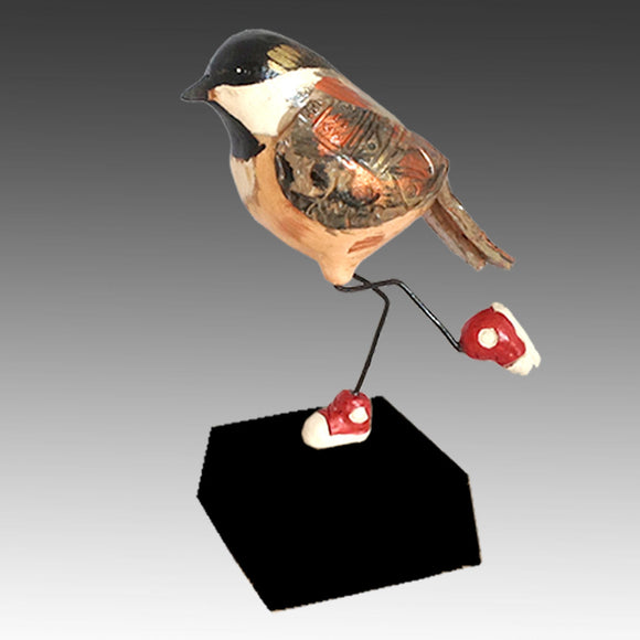 Steven McGovney Chickadee Whimsical Artistic Hand Crafted Bird Sculptures