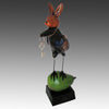 Poe Raven in Disguise as a March Hare Handmade Ceramic Bird Sculpture by Steven McGovney
