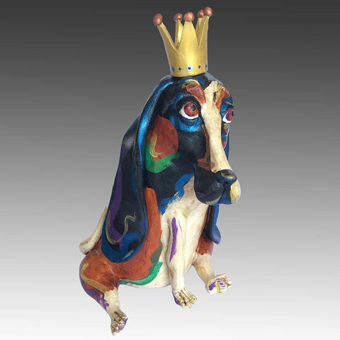 Regal Hound Handmade Ceramic Dog Sculpture by Steven McGovney