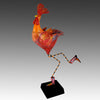 Rhode Island Red Rooster Handmade Ceramic Bird Sculpture by Steven McGovney