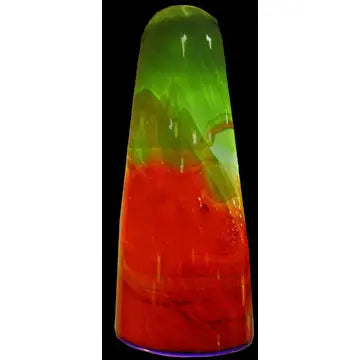 The Glass Forge Straight Taper Glass Pendant Lighting in Chilie Red and Chill Green Color