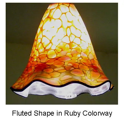The Glass Forge Taper Flute Shape Glass Pendant Lighting in Ruby Color