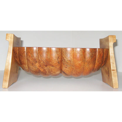 Tom Perez Turned  Figured Cherry and Burl  Wood Seed Pod Vessel