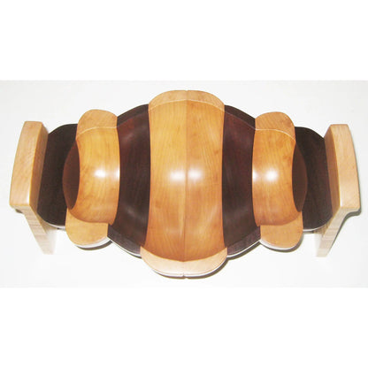 Tom Perez Turned  Laminated Mahogany and Maple Seed Pod Vessel