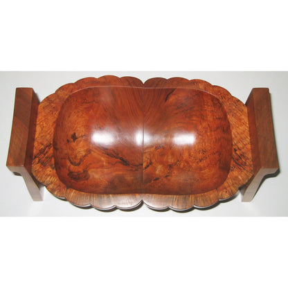 Tom Perez Turned  Figured Cherry and Burl  Wood Seed Pod Vessel
