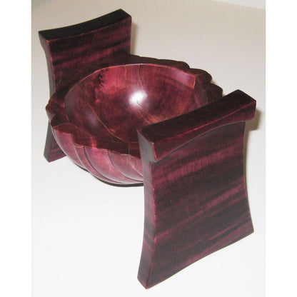 Turned Curly and Dyed Figured Maple Wood Bud Vessel