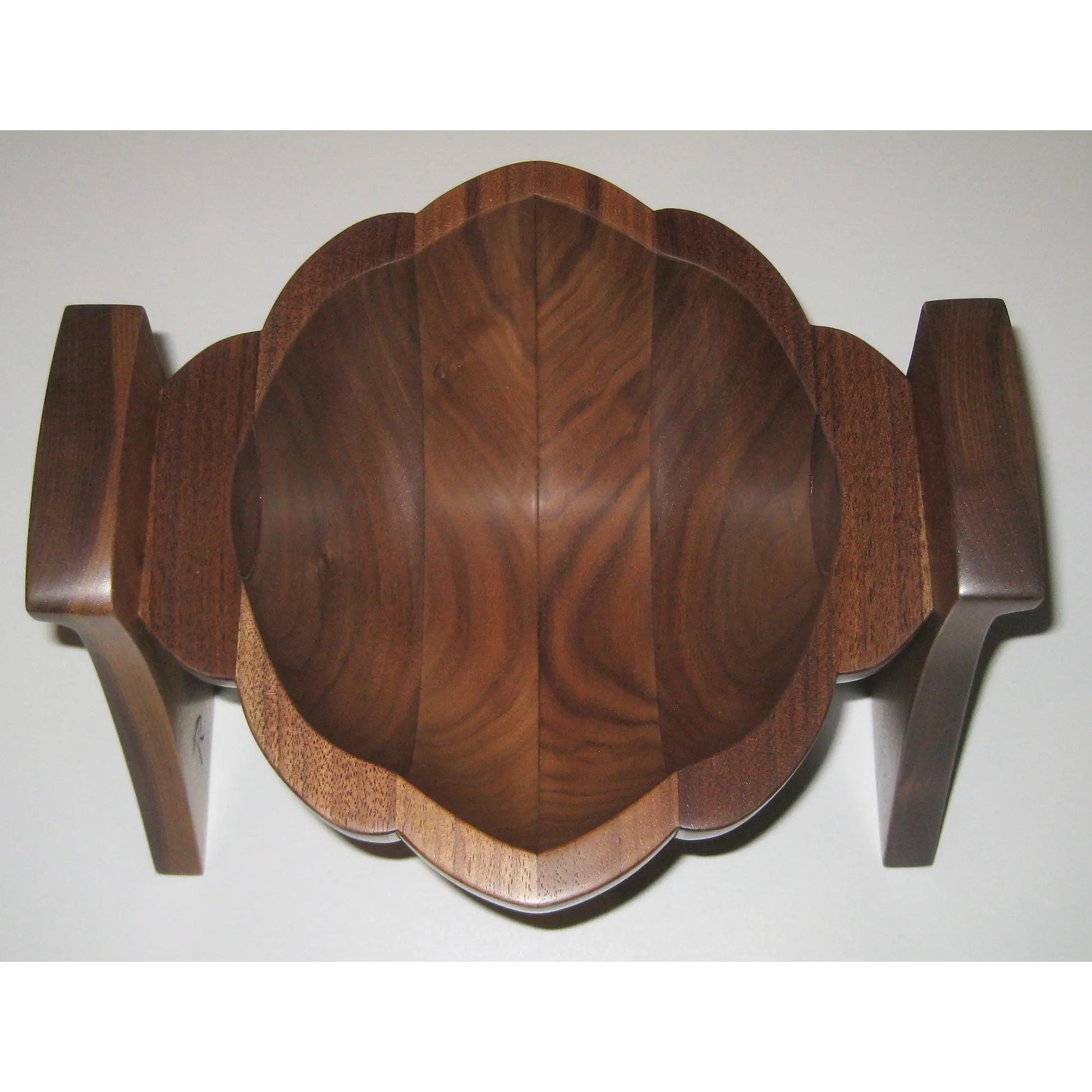 Tom Perez Turned Laminated Walnut Wood Bud Vessel