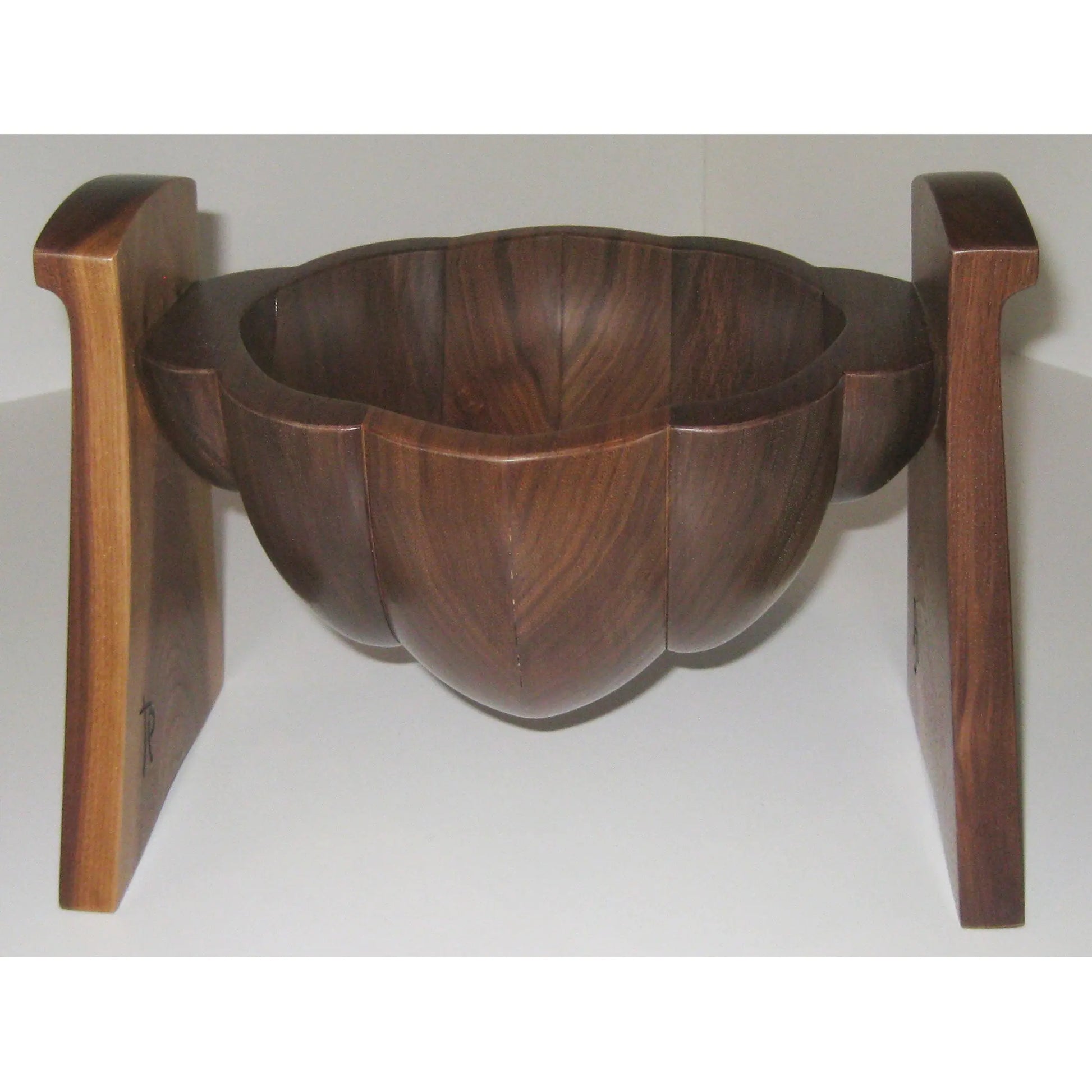 Tom Perez Turned Laminated Walnut Wood Bud Vessel
