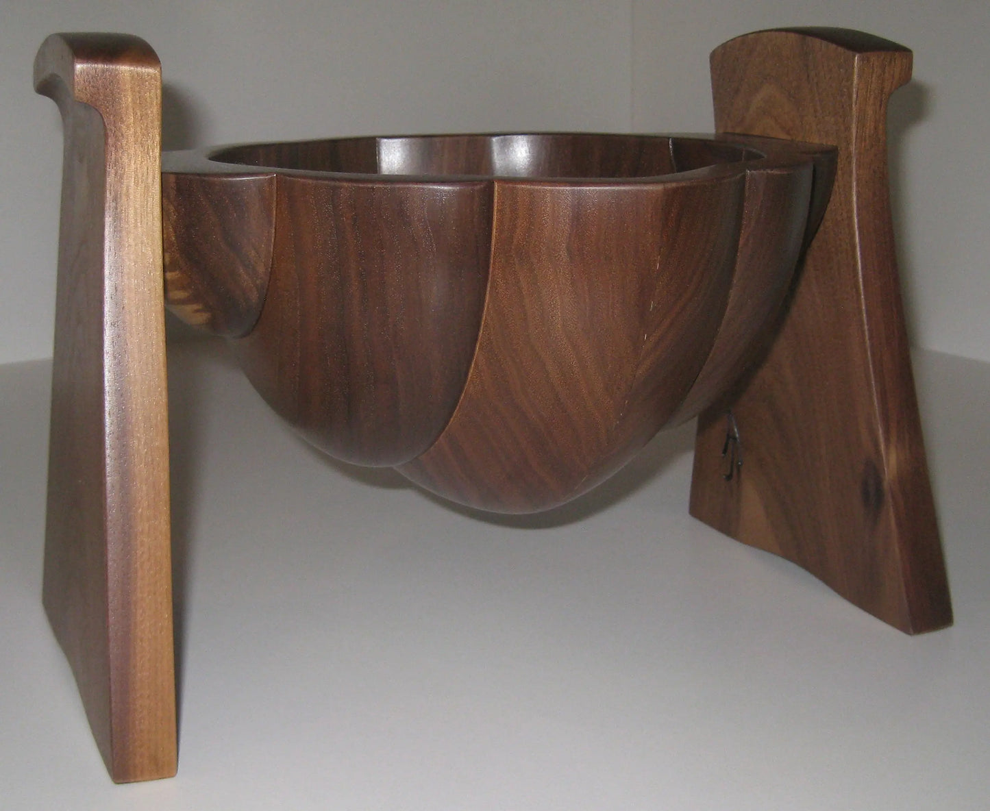 Tom Perez Turned Laminated Walnut Wood Bud Vessel