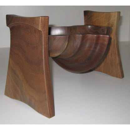 Tom Perez Turned Laminated Walnut Wood Shell Vessel
