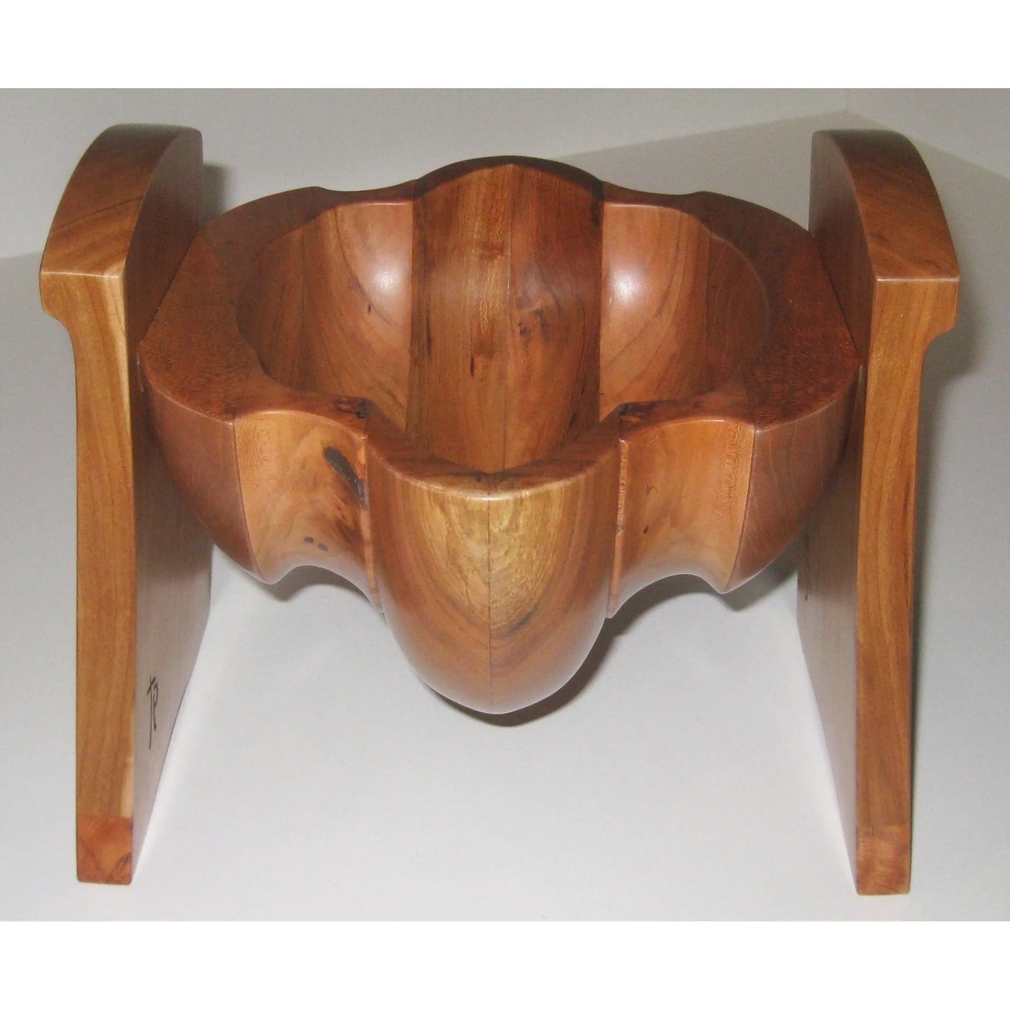 Tom Perez Turned Laminated and Wormy Cherry Wood Bud Vessel