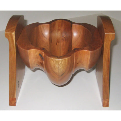 Tom Perez Turned Laminated and Wormy Cherry Wood Bud Vessel