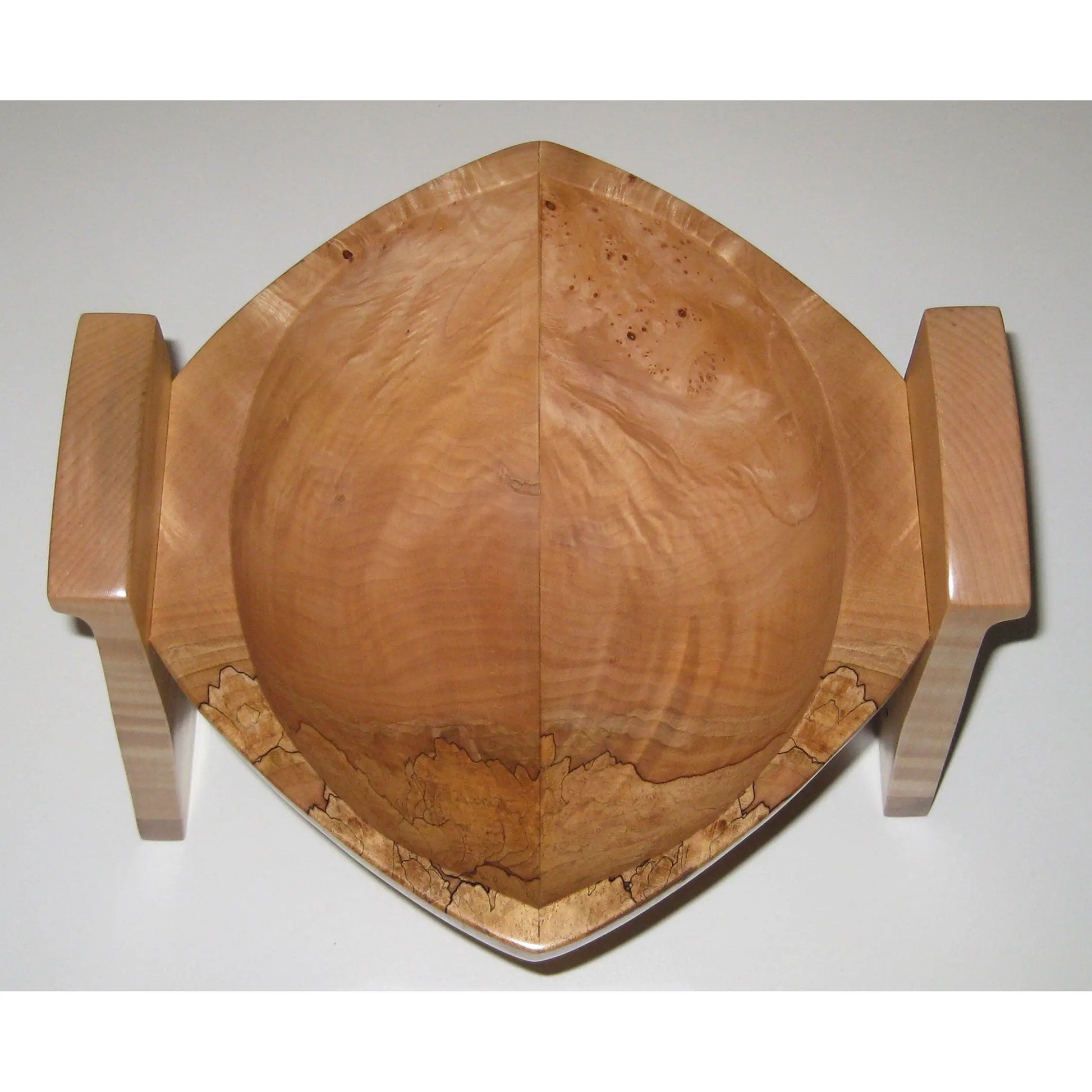 Turned  Figured Spalted Curly and Small Burl Maple Wood Shell Vessel 