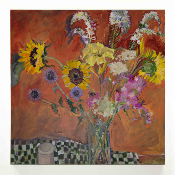 Lila Bacon Floral Painting on Canvas My Garden's Array C-LB180