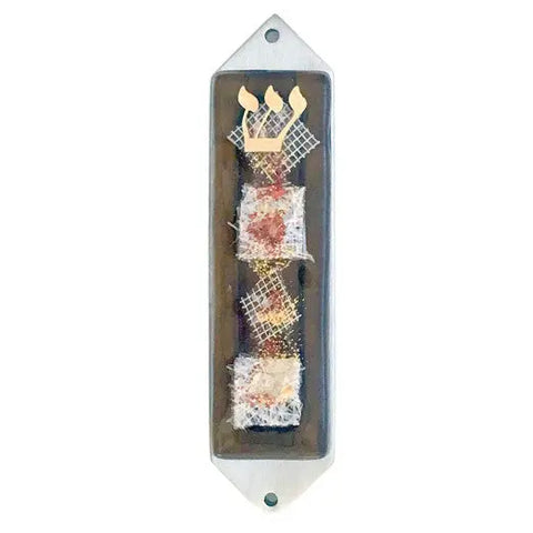 Beames Designs Mezuzah Bronze Collage JZCRS Artistic Artisan Designer Judaica