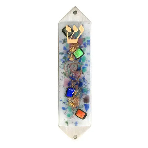 Beames Designs Mezuzah White Celestial JZEWS Artistic Artisan Designer Judaica