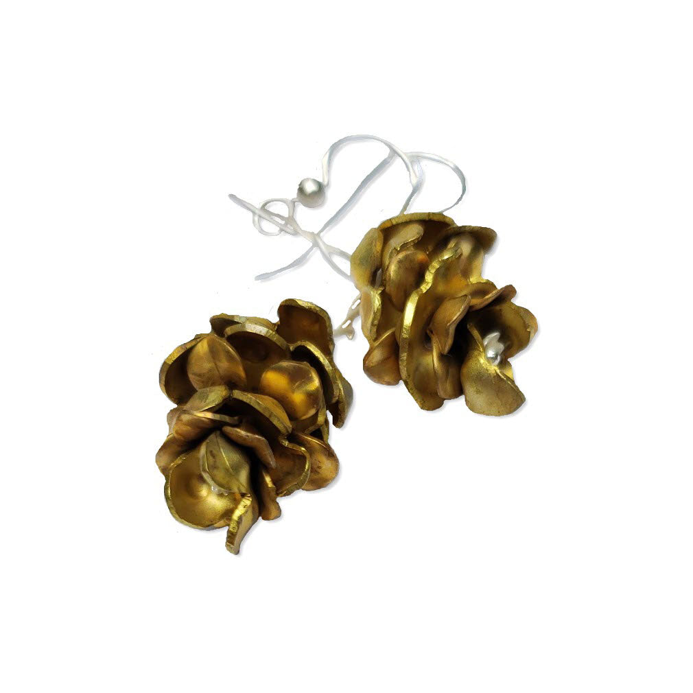 Silver Garden Designs Brass Pine Cone Earrings Artistic Designer