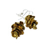 Silver Garden Designs Brass Pin      e Cone Earrings EB21 Artistic Artisan Designer Jewelry