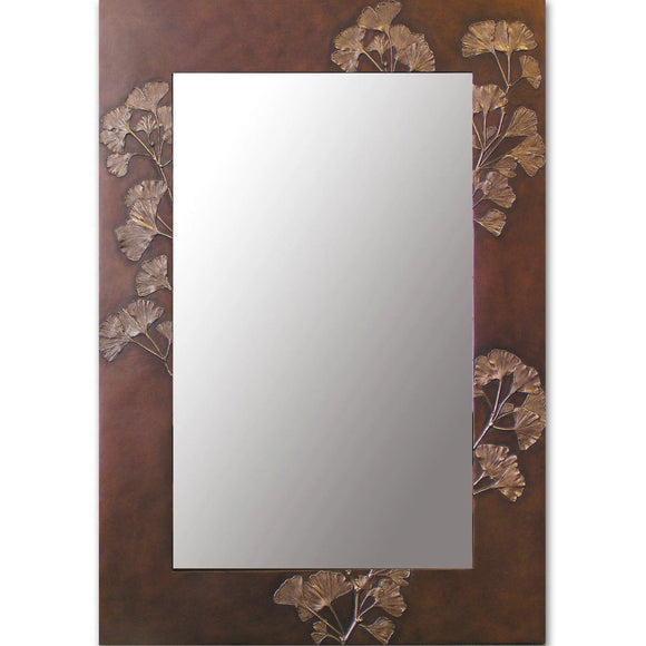 Blindspot Mirror by Deborah Childress Gingko Leaf Mirror Artistic Artisan Designer Mirrors