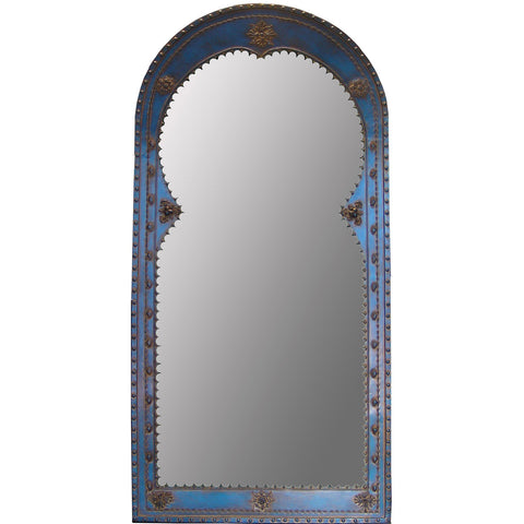 Blindspot Mirror by Deborah Childress Moroccan Mirror Shown in Sapphire Artistic Artisan Designer Mirrors