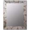 Textured Warm Silver Mulberry Leaf Sample Mirror