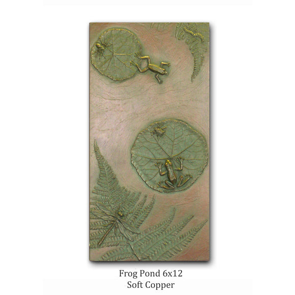 Blindspot Wall Art by Deborah Childress Frog Pond Wall Panel Shown in Soft Copper Color Artistic Artisan Wall Art