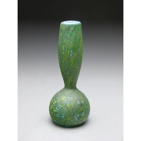 Bottle in Green Handblown Glass Vase by Thomas Spake Studios Artisan Handblown Art Glass Vases