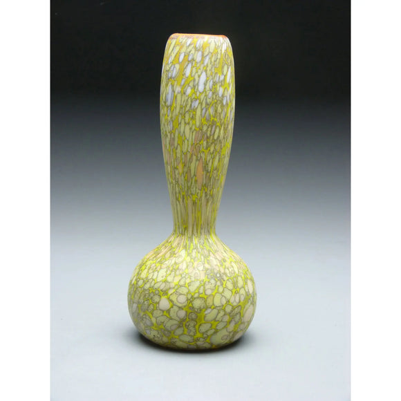 Bottle in Yellow Handblown Glass Vase by Thomas Spake Studios Artisan Handblown Art Glass Vases