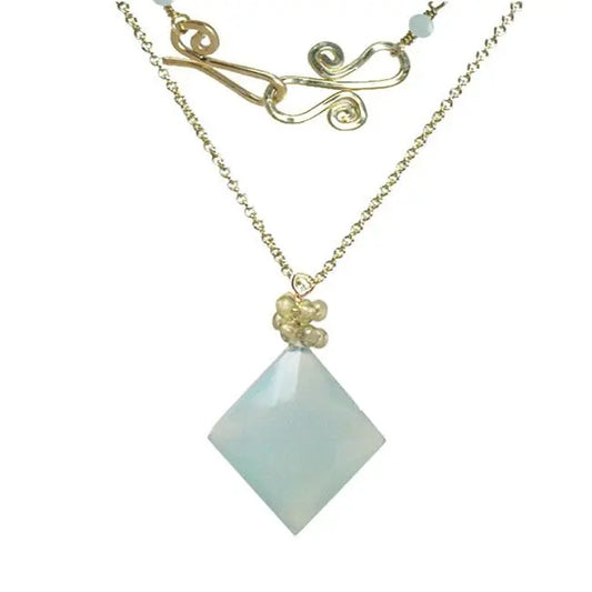 Calico Juno Designs Chalcedony and Peridot Necklace NK304 Artistic Artisan Designer Jewelry