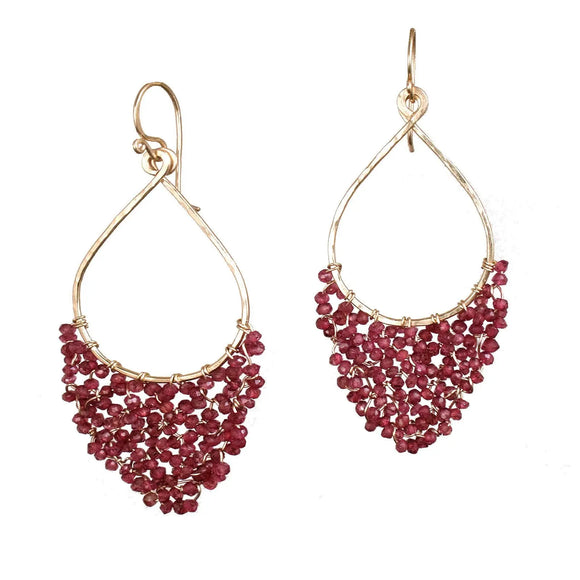 Calico Juno Designs Garnet Earrings LB42 Artistic Artisan Designer Jewelry