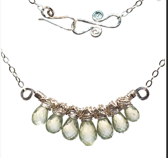 Calico Juno Designs Green Amethyst Necklace NK236 Artistic Artisan Designer Jewelry