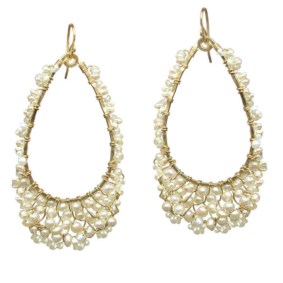 Calico Juno Designs Ivory Pearl Earrings C105 Artistic Artisan Designer Jewelry