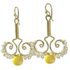 Calico Juno Designs Lemon Chalcedony and Pearl Earrings N79 Artistic Artisan Designer Jewelry