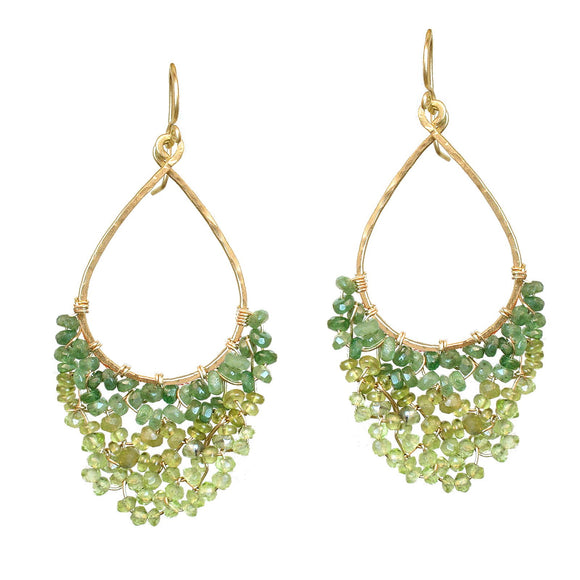 Calico Juno Designs Mixed Green Tourmaline Earrings LB42 Artistic Artisan Designer Jewelry